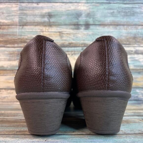 Earth?Origins Womens Brown Leather Ankle Booties Size 7.5M Monica Zip Block Heel - Picture 7 of 11